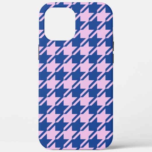 Houndstooth Roze + Blauw Patroon Case-Mate iPhone Case (Achterkant)
