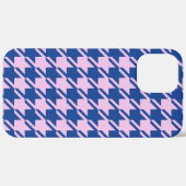 Houndstooth Roze + Blauw Patroon Case-Mate iPhone Case (Achterkant / Rechts)