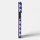Houndstooth Roze + Blauw Patroon Case-Mate iPhone Case (Achterkant / Rechts)