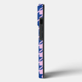 Houndstooth Roze + Blauw Patroon Case-Mate iPhone Case (Achterkant / Links)