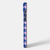 Houndstooth Roze + Blauw Patroon Case-Mate iPhone Case (Achterkant / Links)