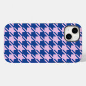Houndstooth Roze + Blauw Patroon Case-Mate iPhone Case (Achterkant (horizontaal))