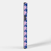 Houndstooth Roze + Blauw Patroon Case-Mate iPhone Case (Achterkant / Rechts)