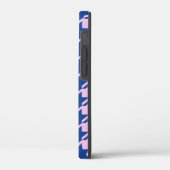 Houndstooth Roze + Blauw Patroon Case-Mate iPhone Case (Achterkant / Links)