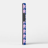 Houndstooth Roze + Blauw Patroon Case-Mate iPhone Case (Achterkant / Rechts)