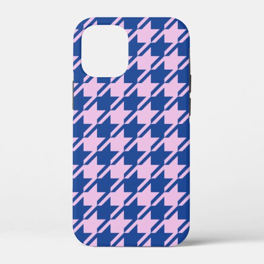 Houndstooth Roze + Blauw Patroon Case-Mate iPhone Case (Achterkant)
