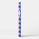 Houndstooth Roze + Blauw Patroon Case-Mate iPhone Case (Achterkant / Rechts)
