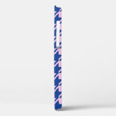 Houndstooth Roze + Blauw Patroon Case-Mate iPhone Case (Achterkant / Links)
