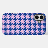 Houndstooth Roze + Blauw Patroon Case-Mate iPhone Case (Achterkant (horizontaal))