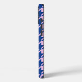 Houndstooth Roze + Blauw Patroon Case-Mate iPhone Case (Achterkant / Links)
