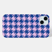 Houndstooth Roze + Blauw Patroon Case-Mate iPhone Case (Achterkant (horizontaal))