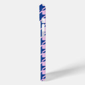 Houndstooth Roze + Blauw Patroon Case-Mate iPhone Case (Achterkant / Links)