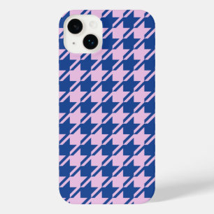 Houndstooth Roze + Blauw Patroon