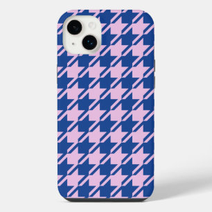 Houndstooth Roze + Blauw Patroon