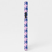 Houndstooth Roze + Blauw Patroon iPhone Hoesje (Rechterkant)