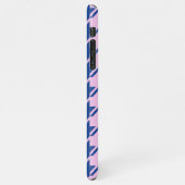 Houndstooth Roze + Blauw Patroon iPhone Hoesje (Linkerkant)