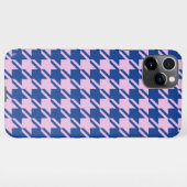 Houndstooth Roze + Blauw Patroon iPhone Hoesje (Achterkant horizontaal)