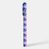 Houndstooth Roze + Blauw Patroon iPhone Hoesje (Linkerkant)
