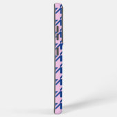Houndstooth Roze + Blauw Patroon Samsung Galaxy Hoesje (Rechterkant)