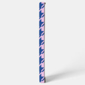Houndstooth Roze + Blauw Patroon Samsung Galaxy Hoesje (Linkerkant)