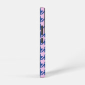 Houndstooth Roze + Blauw Patroon Samsung Galaxy Hoesje (Rechterkant)