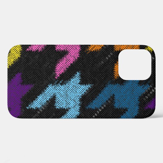 Houndstooth: ruwe canvas imitatie. Case-Mate iPhone case (Achterkant (horizontaal))