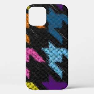 Houndstooth: ruwe canvas imitatie. iPhone 12 hoesje