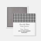 Houndstooth Save the Date Magnet, Black Magneet (Voorkant / Achterkant)
