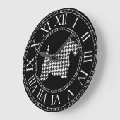 Houndstooth Scottie Dog Grote Klok (Hoek)