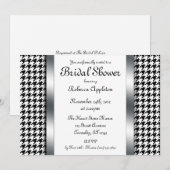 Houndstooth & Silver Design Vrijgezellenfeest nodi Kaart (Voorkant / Achterkant)