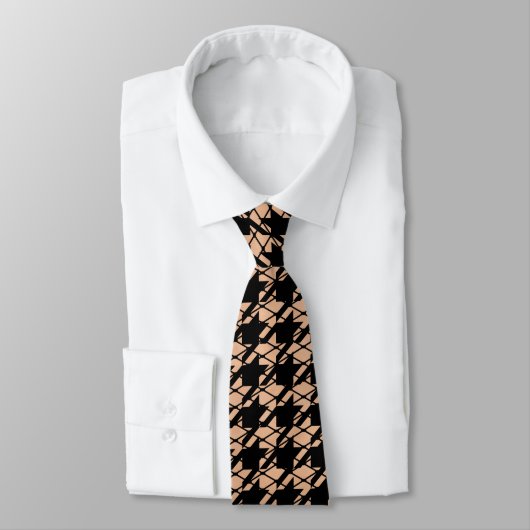 Houndstooth Skin and Fishnets Pattern Stropdas (Gebonden)