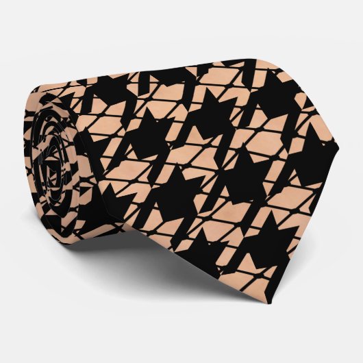 Houndstooth Skin and Fishnets Pattern Stropdas (Opgerold)