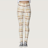 Houndstooth Soft Brown op White Pattern Leggings (Voorkant)