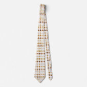 Houndstooth Soft Brown op White Pattern Stropdas (Voorkant)