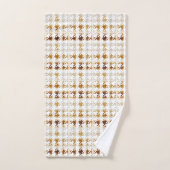 Houndstooth Soft Brown sur White Motif (Serviette à main)