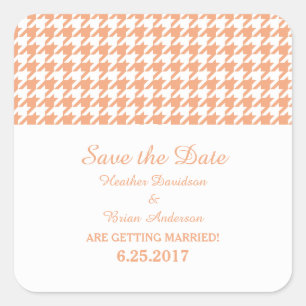 Houndstooth sparen de Stickers van de Datum, Oranj