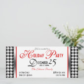 Houndstooth uitnodigingen voor feestdagen (Staand voorkant)