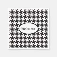 Houndstooth zwart wit bruiloft gepersonaliseerd