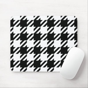 Houndstooth zwart-wit muismat