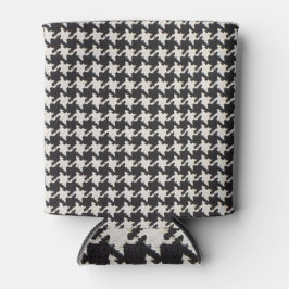 Houndstooth zwart-wit patroon blikjeskoeler