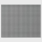Houndstooth zwart + wit patroon cadeaupapier (Vlak)