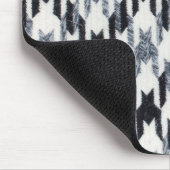 Houndstooth zwart-wit patroon muismat (Hoek)