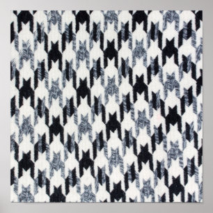 Houndstooth zwart-wit patroon poster