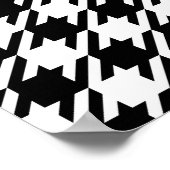 Houndstooth zwart-wit poster (Hoek)