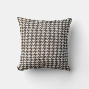 Houndstooth zwarte, elegante, klassieke stijl kussen