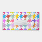 Houndtooth Multicolor+White Grote Patroon Bureaumat (Keyboard & Muis)