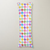 Houndtooth Multicolor+White Patroon Lichaamskussen (Voorkant Verticaal)