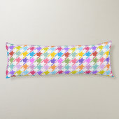 Houndtooth Multicolor+White Patroon Lichaamskussen (Achterkant)