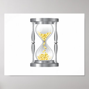 Hourglass met geld poster