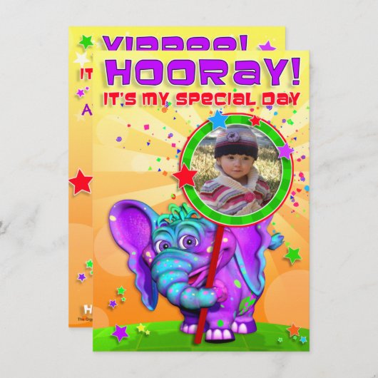 Hourra ! Invitation d'anniversaire avec "Les Belli (Devant / Derrière)